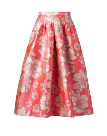 Coral Floral A-Line Skirt