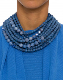 Marcella Denim Blue Beaded Necklace