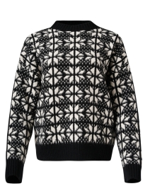 Black and White Tile Print Wool Sweater