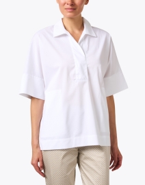 Front image thumbnail - Hinson Wu - Cindy White Stretch Cotton Top