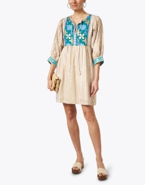 Look image thumbnail - Oliphant - Gold and Turquoise Print Cotton Dress