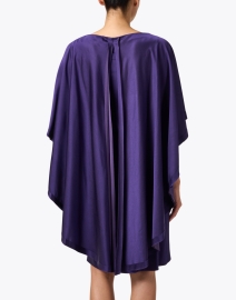 Back image thumbnail - Jason Wu Collection - Purple Crepe Cape Sheath Dress
