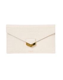 Product image thumbnail - DeMellier - London Ivory Embossed Leather Clutch