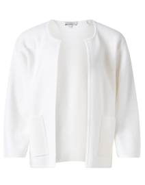 Product image thumbnail - Kinross - White Cotton Cashmere Cardigan 