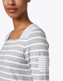 Extra_1 image thumbnail - E.L.I. - Grey and White Striped Top 