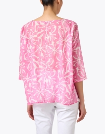 Back image thumbnail - WHY CI - Pink Floral Print Cotton Blouse