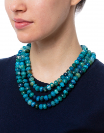 Blue Agate Beaded Necklace