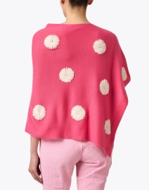 Back image thumbnail - Frances Valentine - Pink and White Embroidered Poncho