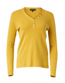 Yellow Cotton Henley Sweater