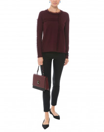 On the Fray Wine Cotton Cashmere Sweater