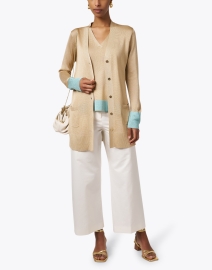 Look image thumbnail - Weill - Fergie Gold and Blue Cardigan
