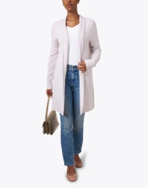 Sophie Light Grey Cable Knit Cashmere Cardigan