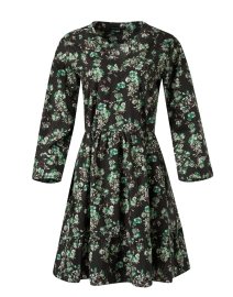 Product image thumbnail - Tara Jarmon - Reba Black and Green Floral Cotton Dress