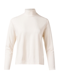 Cream French Terry Mock Neck Top