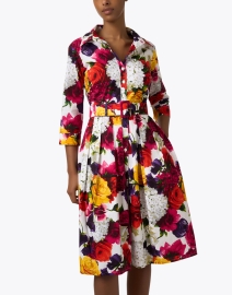 Front image thumbnail - Samantha Sung - Audrey Multi Floral Print Cotton Stretch Dress