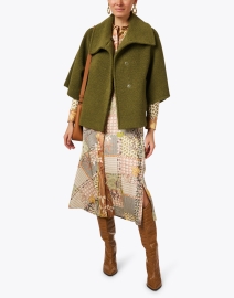Look image thumbnail - Cinzia Rocca Icons - Green Wool Blend Coat