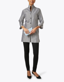 Look image thumbnail - Connie Roberson - Rita Black and White Gingham Silk Top