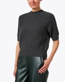 Front image thumbnail - White + Warren - Charcoal Grey Cashmere Sweater