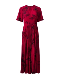 Red Print Pleated Dress