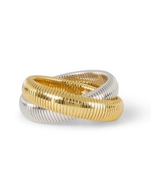 Double Gold and Rhodium Cobra Bracelet