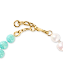 Back image thumbnail - Lizzie Fortunato - Turquoise Pearl Beaded Necklace