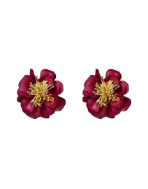 Product image thumbnail - Oscar de la Renta - Camelia Flower Stud Earrings
