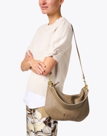 Look image thumbnail - Clare V. - Moyen Taupe Leather Messenger Bag