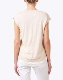 Back image thumbnail - Brochu Walker - Leia Beige Sweater Vest with White Underlayer