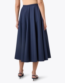 Back image thumbnail - Odeeh - Navy Cotton Pleated Skirt