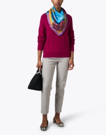 Look image thumbnail - Repeat Cashmere - Magenta Cashmere Cable Knit Sweater