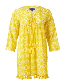Product image thumbnail - Ro's Garden - Seychelles Yellow Print Cotton Tunic Top