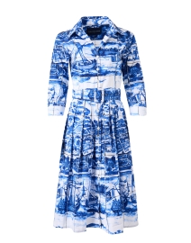Audrey Nautical Print Cotton Stretch Dress