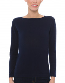 Front image thumbnail - Blue - Navy Pima Cotton Sweater