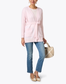 Look image thumbnail - Max Mara Leisure - Manetta Pink Wool Belted Cardigan