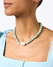 Look image thumbnail - Lizzie Fortunato - Lago Stone and Pearl Necklace