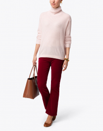 Pale Pink Waffle Stitch Cashmere Sweater