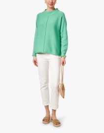 Look image thumbnail - Eileen Fisher - Green Cotton Cashmere Sweater
