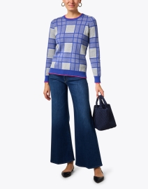 Look image thumbnail - Peace of Cloth - Blue and Pink Plaid Cotton Sweater