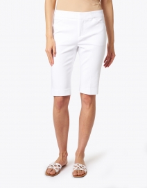 Front image thumbnail - Peace of Cloth - Heather White Premier Stretch Cotton Shorts