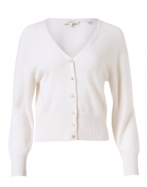 White Cropped Cashmere Cardigan