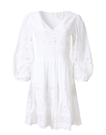 White Cotton Eyelet Mini Dress