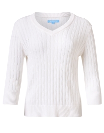 Product image thumbnail - Burgess - Vanessa White Cotton Cashmere Sweater