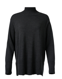 Product image thumbnail - Eileen Fisher - Charcoal Grey Wool Turtleneck Sweater