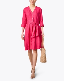 Look image thumbnail - Rosso35 - Pink Linen Shirt Dress