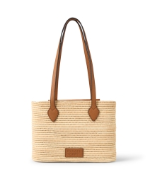 Back image thumbnail - Strathberry - The Strathberry Leather and Raffia Basket Bag