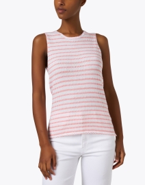 Front image thumbnail - Ecru - Red and White Striped Knit Tank