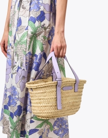 Look image thumbnail - Poolside - Essaouria Lavender Woven Palm Bag 