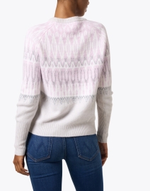 Back image thumbnail - Kinross - Grey and Lilac Multi Nordic Cashmere Sweater