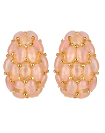 Gold and Rose Quartz Clip Earrings
