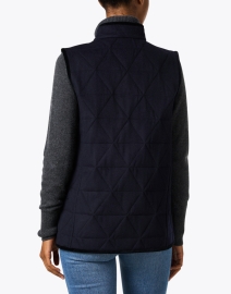 Back image thumbnail - Jane Post - Navy Quilted Vest
